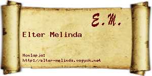 Elter Melinda névjegykártya